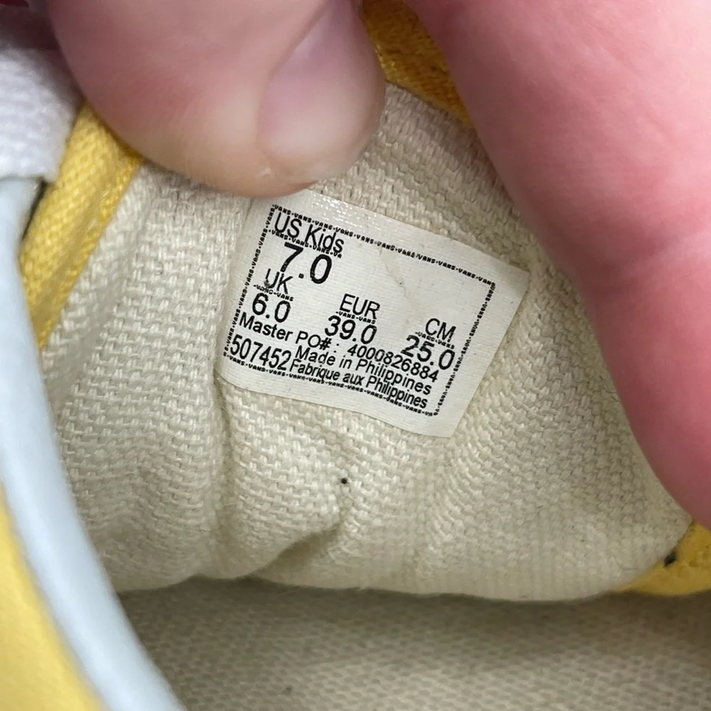 Vans yellow leather canvas skater sneakers